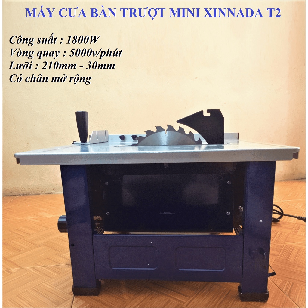Máy Cưa Bàn Mini XINNADA T2  - Cắt Nghiêng 45 Độ, Cắt Đa Góc - Máy Khỏe, Chạy Êm, Cắt Đa Dạng Vật Liệu