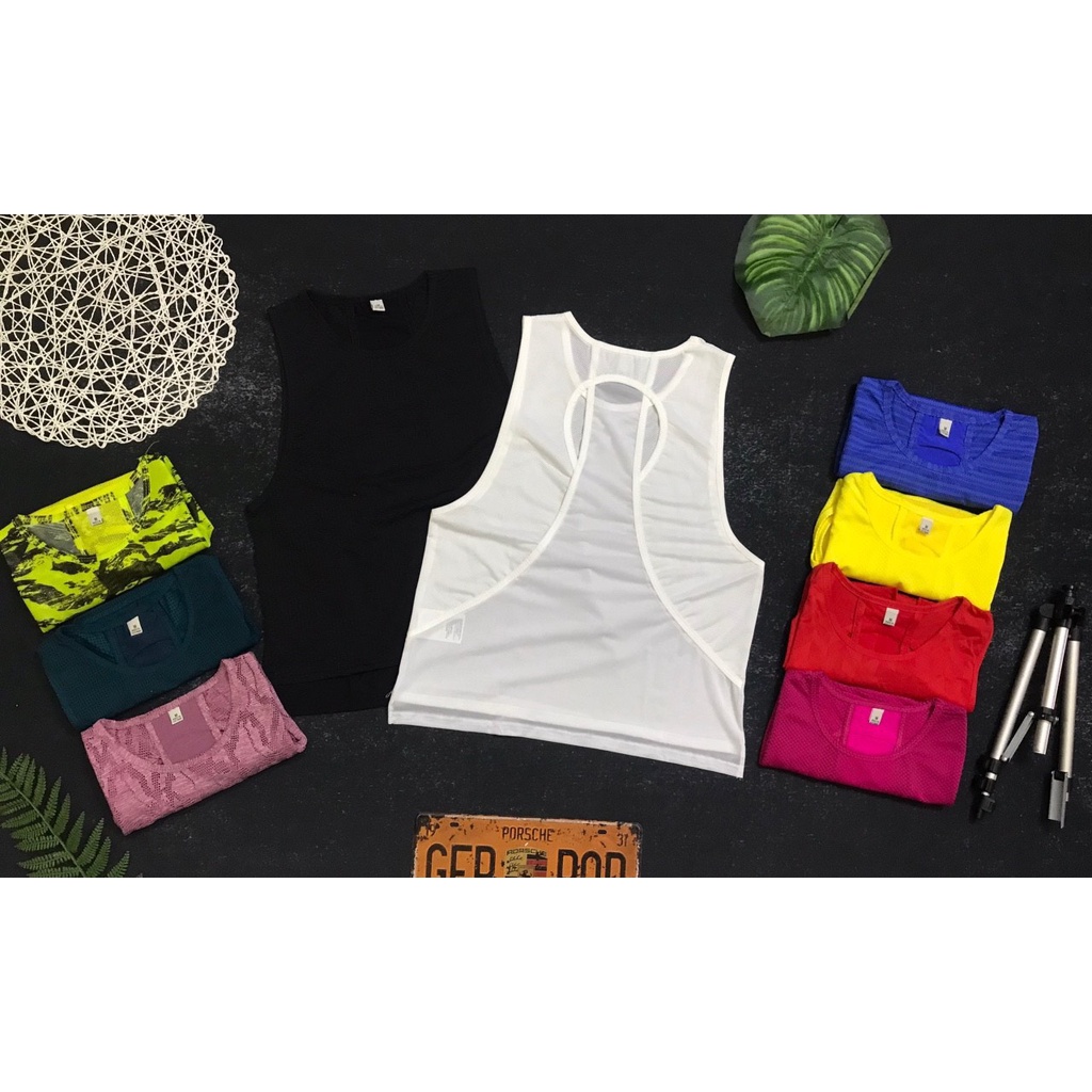 Áo Tank Top Thun Lưới Tập Gym - Vải Lưới Mịn