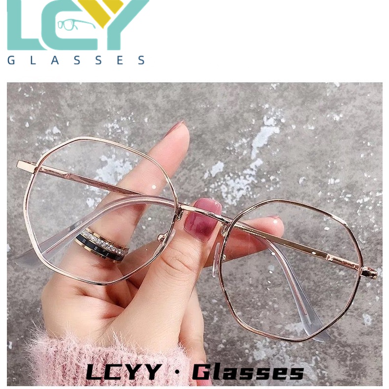 Mắt Kính Gọng Đa Giác Chống Ánh Sáng Xanh # 0°-6.0° Điểm / 3003