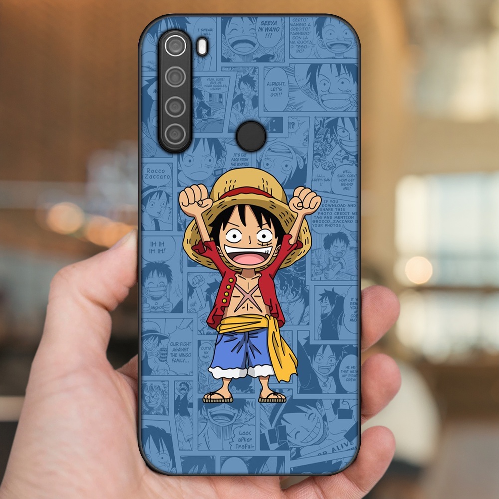 Ốp lưng Xiaomi Redmi Note 8 viền đen in hình Luffy One Piece