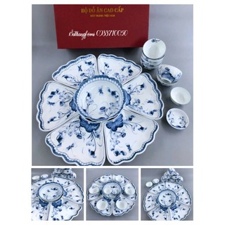 Bộ bát đĩa mặt trời sen phú quý vẽ tay(hàng đẹp vẽ kĩ)