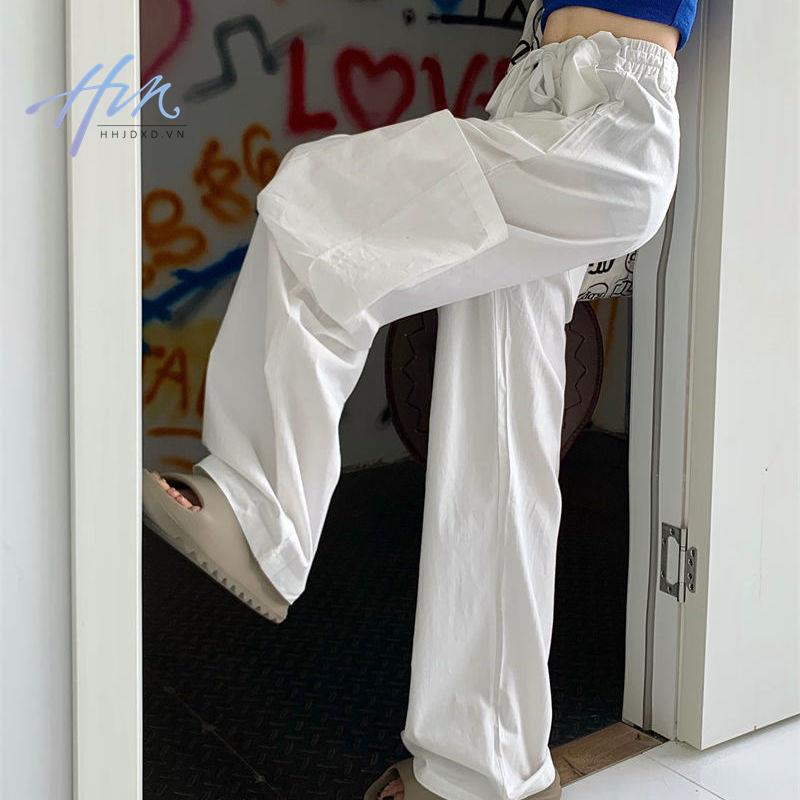 Quần Yếm Lưng Cao Ống Rộng Màu Xám Phong Cách Retro Mỹ Thời Trang Mùa Hè Cho Nữ
