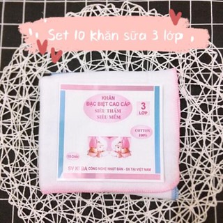 Set 10 khăn sữa 3 lớp