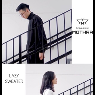 Áo nỉ cổ lọ "lazy sweater"