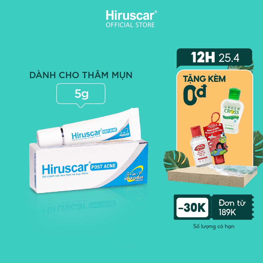 [Mã COSHIRU2 - 8% đơn 150K] Gel làm mờ sẹo mụn và thâm mụn Hiruscar Post Acne 5g