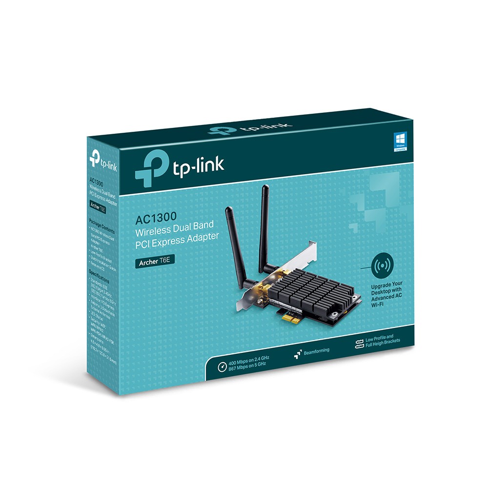 Cạc mạng Wifi PCIe TP-Link Archer T6E băng tần kép AC1300Mbps (Chính Hãng)