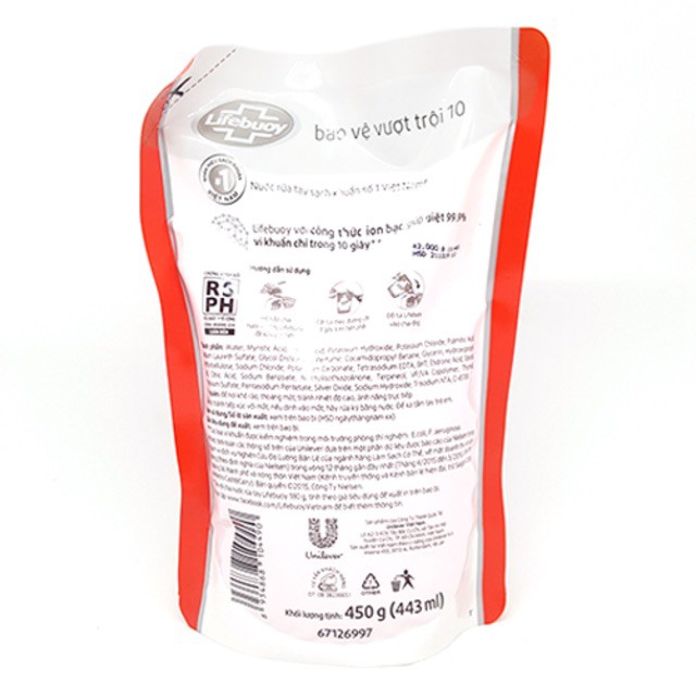 Rửa tay Lifebouy túi 450g