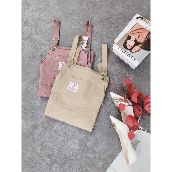 Yếm Váy Dài Kaki Bigsize Nữ TCshopjean Hàng Đẹp Chuẩn Shop Có Nhiều Túi