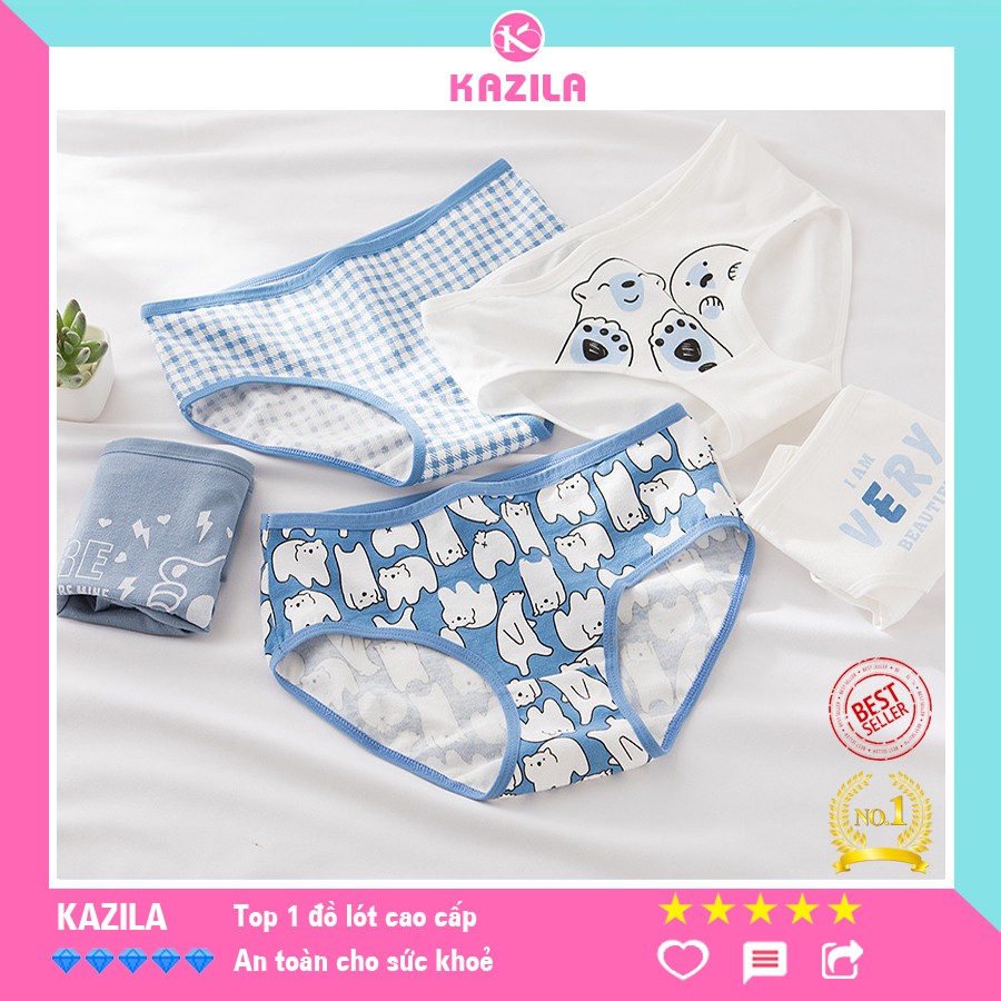 Quần lót Teen nữ dễ thương hình Gấu, Quần lót nữ cotton cao cấp kháng khuẩn Kazila QLT3 | BigBuy360 - bigbuy360.vn