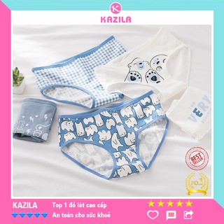 Quần lót Teen nữ dễ thương hình Gấu, Quần lót nữ cotton cao cấp kháng khuẩn Kazila QLT3