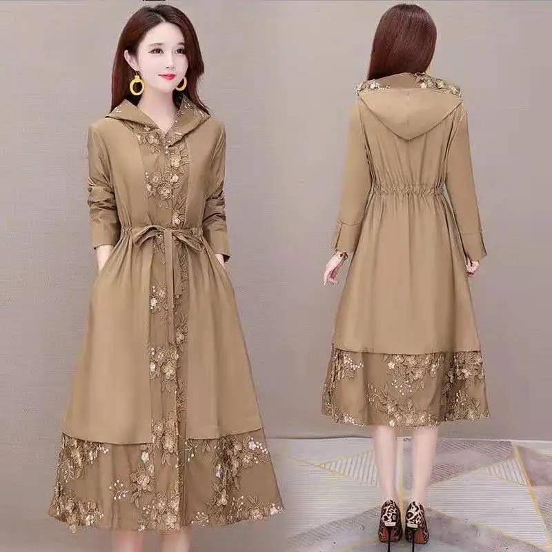 Áo Khoác Cardigan Len Dáng Dài Vừa Vặn Phong Cách Hàn Quốc Thời Trang Xuân Thu Cho Phụ Nữ Trung Niên 40 Tuổi