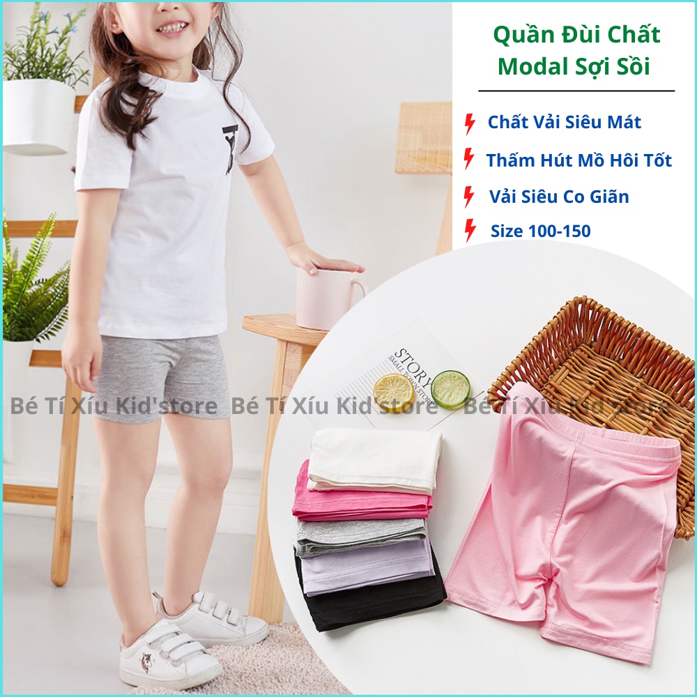 Quần đùi legging chất Modal sợi sồi mỏng mát siêu mềm cho bé