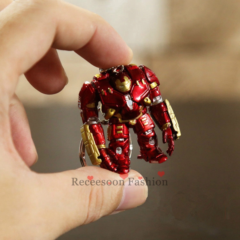 Móc khóa đồ chơi mặt hình siêu anh hùng Iron Man Marvel 5cm dành cho trang trí túi xách và cho trẻ em