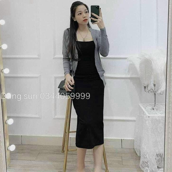 Đầm body nữ Shynstores - đầm 2 dây len tăm dáng dài mẫu mới