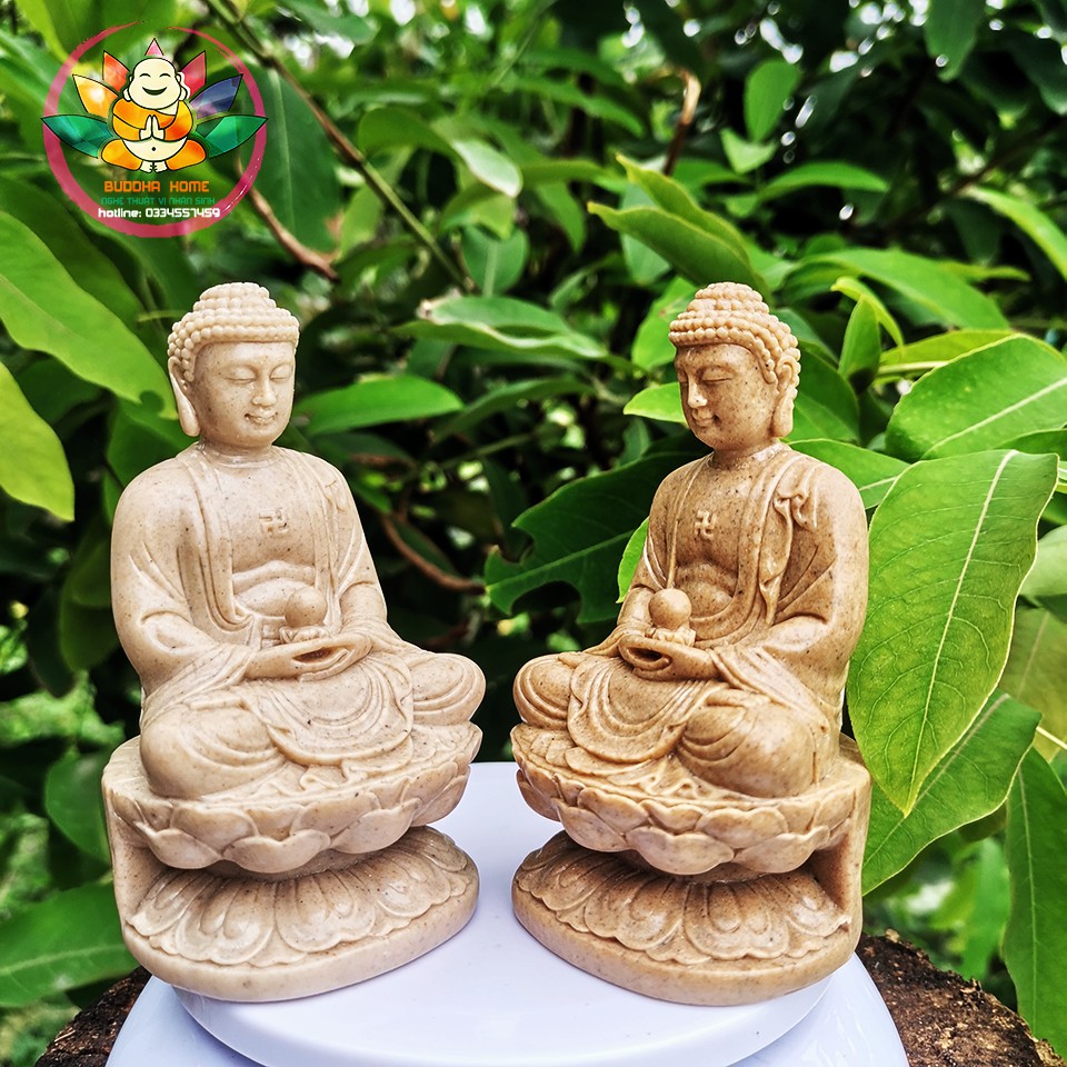 ☘️☘️ Tượng Đá Phật Thích Ca Phong Thủy - Màu Đá  - Cao 11cm