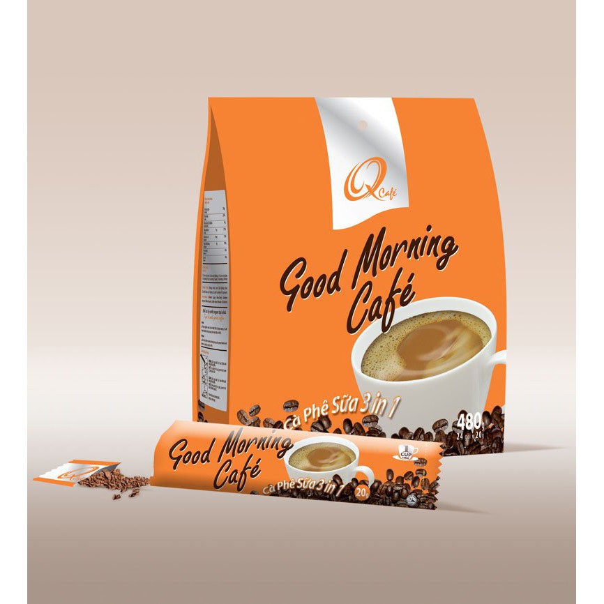 Cà phê sữa hòa tan Good Morning Trần Quang thơm béo 480g