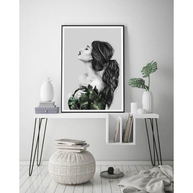 Tranh canvas cô gái nghệ thuật 50x70 kèm khung