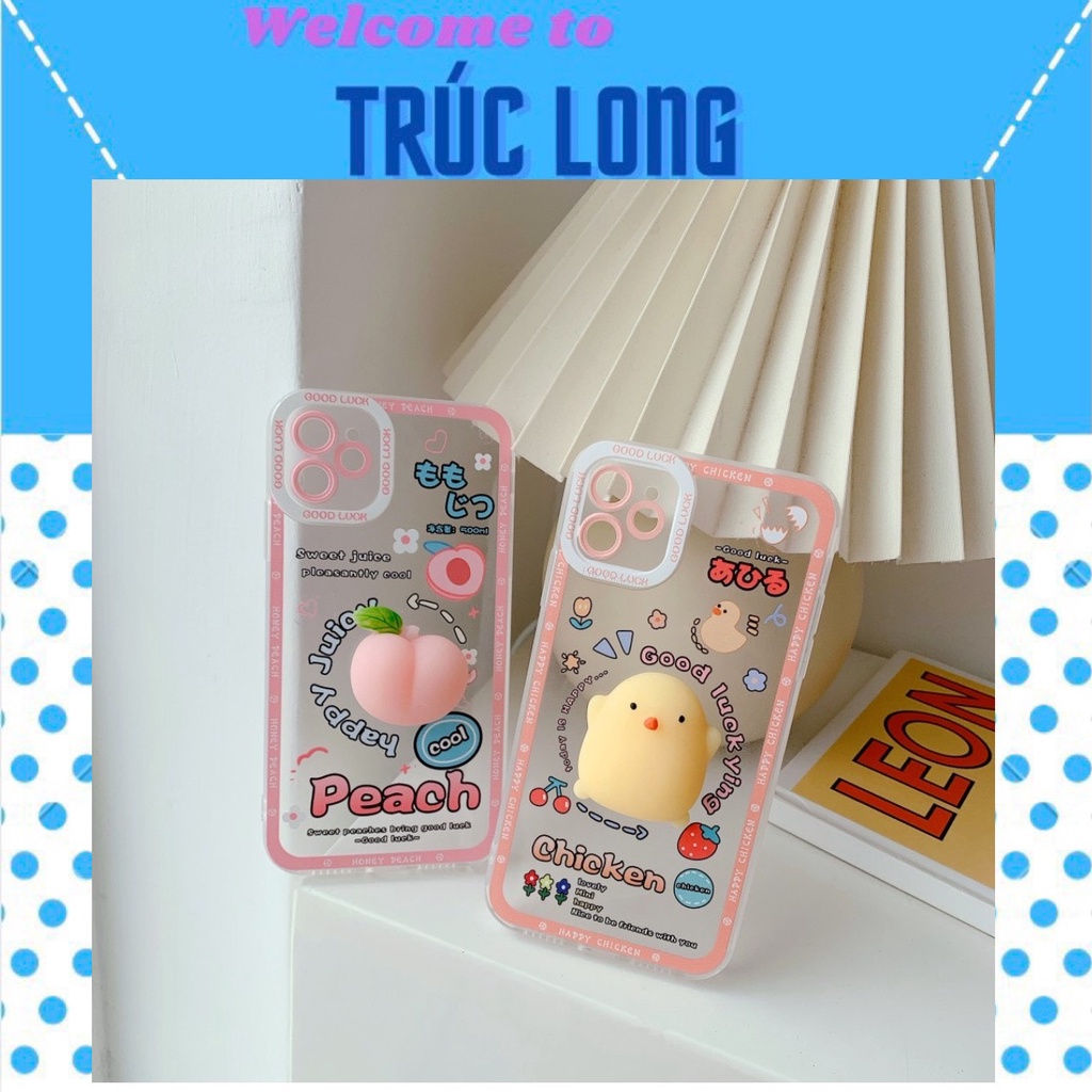 ốp dẻo gà vàng và trái đào cute iphone 7/8/se 2020/7 plus/8 plus/X/Xs/XS Max/11/11 pro max/12/12 pro max/13/13 pro max