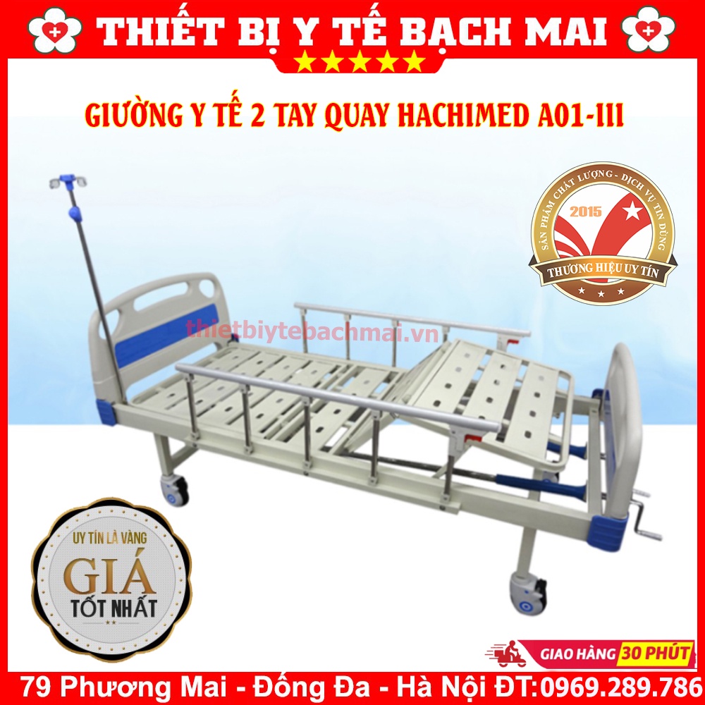 Giường Y Tế 2 Tay Quay Hachimed A01-III