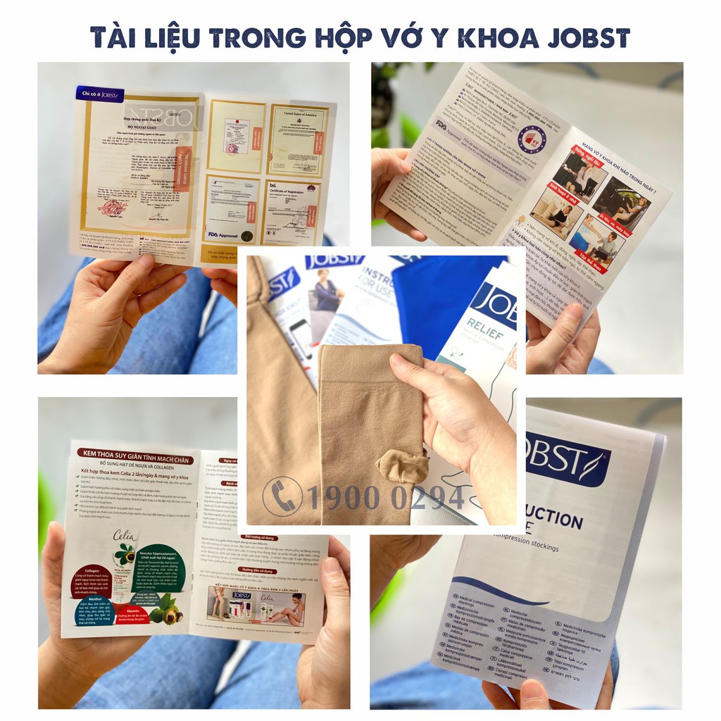 Vớ Y Khoa JOBST Relief Gối, Màu Da, Hở Ngón, Áp Lực 20-30mmHg. Nhập Khẩu Nguyên Hộp Chính Hãng USA (Tất Y Khoa)