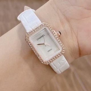Đồng hồ nữ Chanel dây da xinh viền diman cao cấp - Dongho.chanel