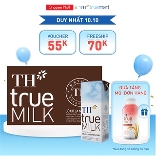 Thùng 48 hộp sữa tươi tiệt trùng sôcôla nguyên chất TH True Milk 180ml