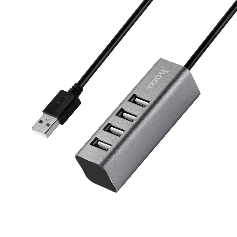 Hub chia cổng USB Hoco HB1, bộ chia 4 cổng usb cho laptop, Macbook, máy tính để bàn hàng chính hãng.