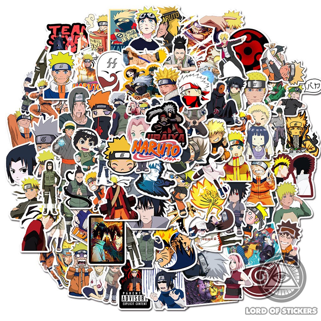 Set 100 Nhãn Dán Naruto Sticker Hình Nhân Vật Truyện Tranh Anime Manga Trang Trí Mũ Bảo Hiểm, Ván Trượt, Laptop, Vali