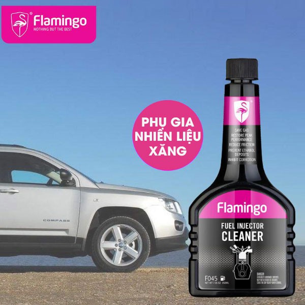 Súc Béc Xăng,Dầu, Dung dịch làm sạch cặn dầu Flamingo Fuel Injector Cleaner F053 (vệ sinh kim phun xăng Fi) 354ml.