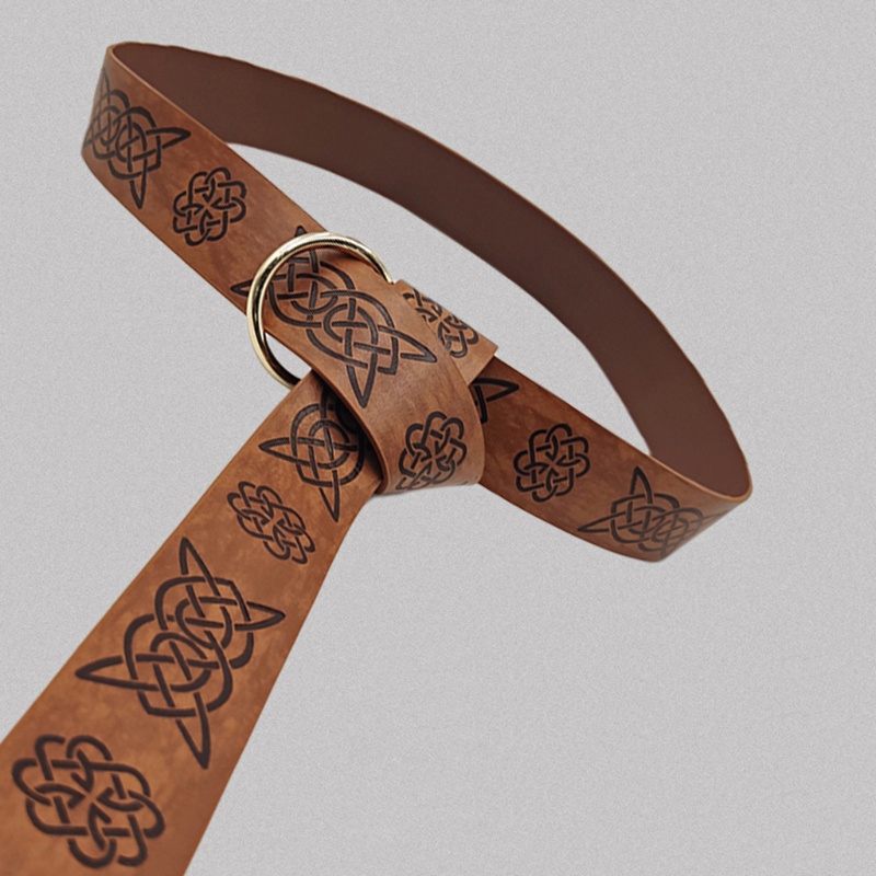 Nắp nổi thời trung cổ viking vegvisir da pu o ring belt retro renaissance