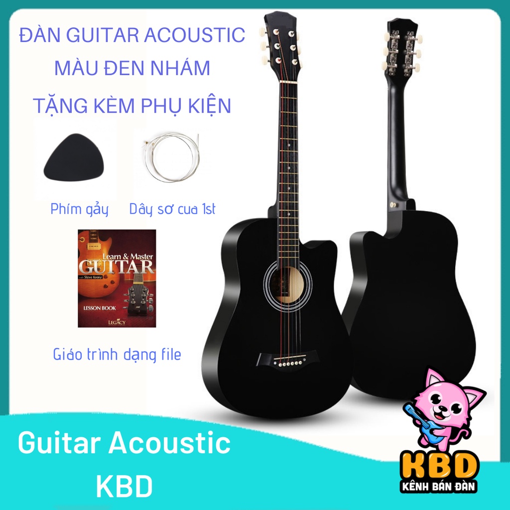 Đàn Guitar Acoustic Giá Rẻ KBD05 Màu Đen Nhám Dáng Khuyết - Hàng có sẵn