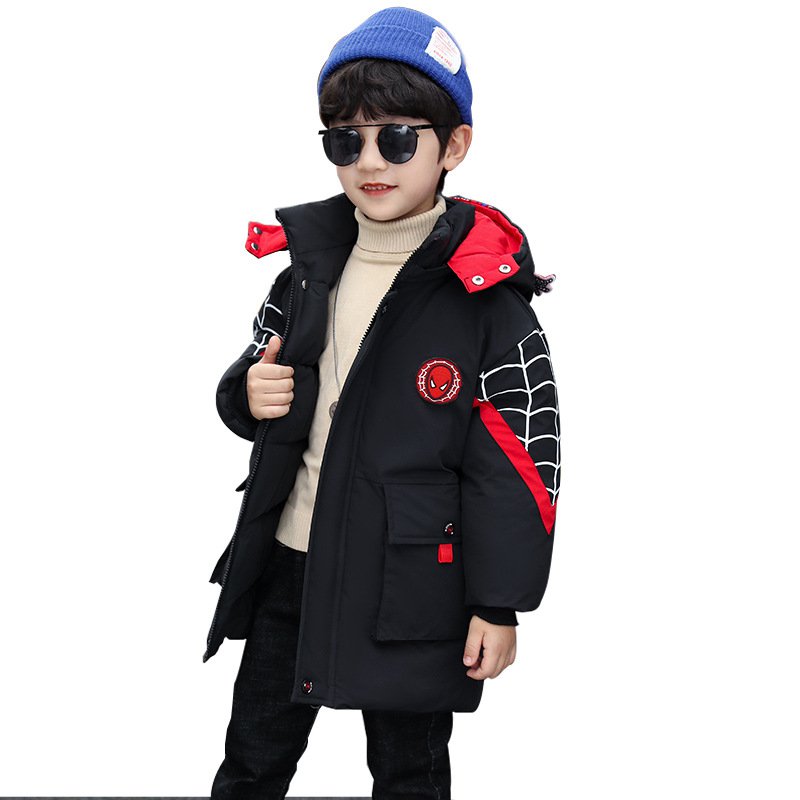 Boy Down Cotton Clothes Autumn And Winter Boy Children's Kids Winter Coat Spiderman Jacket