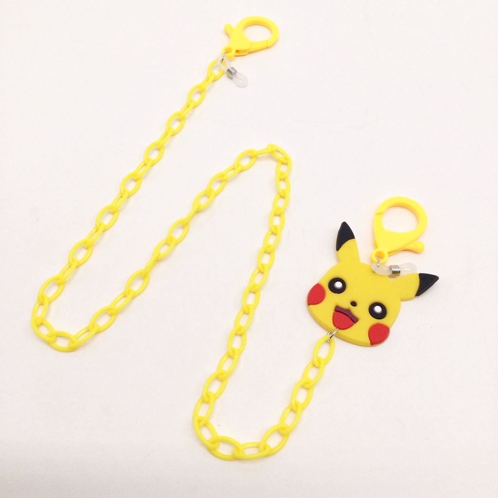 Dây Đeo Kính Chống Rơi / Thất Lạc / Rơi Vỡ Hình Pikachu Gắn Mặt Nạ Phối Dây Xích Thời Trang