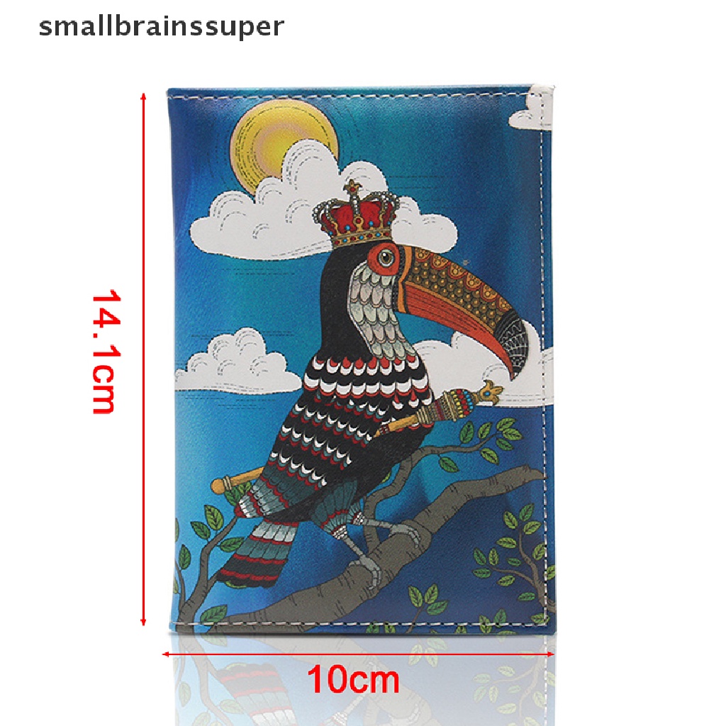 Smallbrainssuper Cartoon Animal Cat Travel Passport Cover Women Men Credit Card Holder Sleeve SBS
