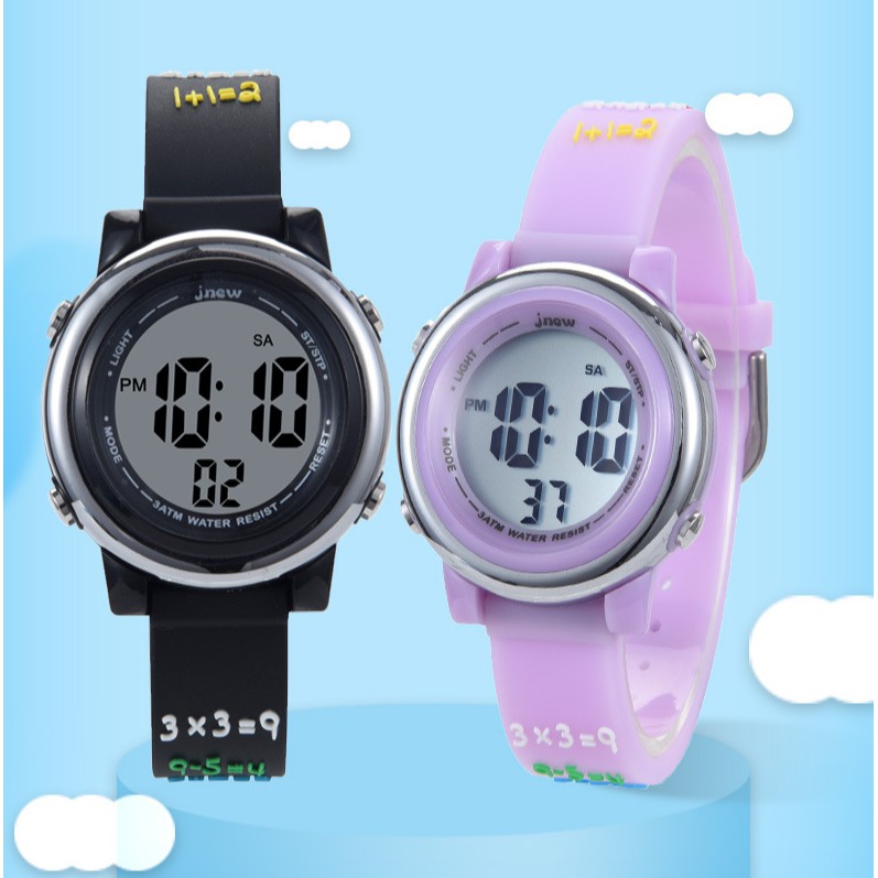 jnew Đồng hồ dành cho trẻ em Đồng hồ nam phát sáng không thấm nước Đồng hồ điện tử đa chức năng Đồng hồ điện tử LED | BigBuy360 - bigbuy360.vn