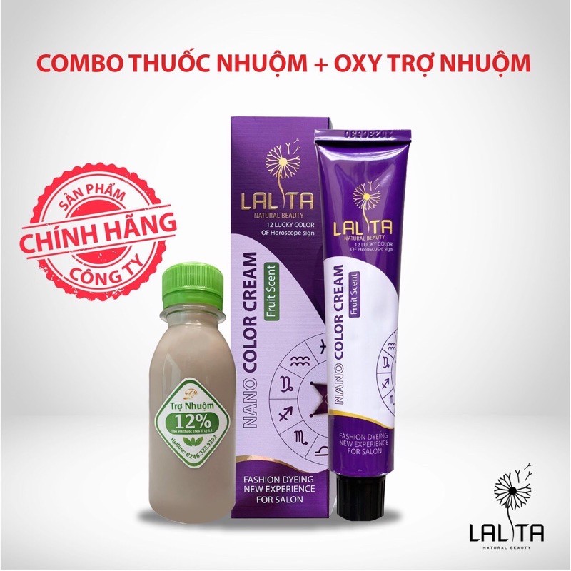 Thuốc nhuộm tóc màu Nâu Gỗ(không tẩy) + kèm trợ nhuộm 100ml