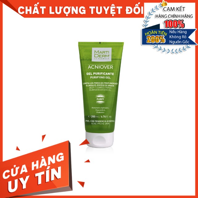Gel Rửa Mặt, Sữa Rửa Mặt Cho Da Dầu Mụn MartiDerm Acniover Purifying Gel 200ml