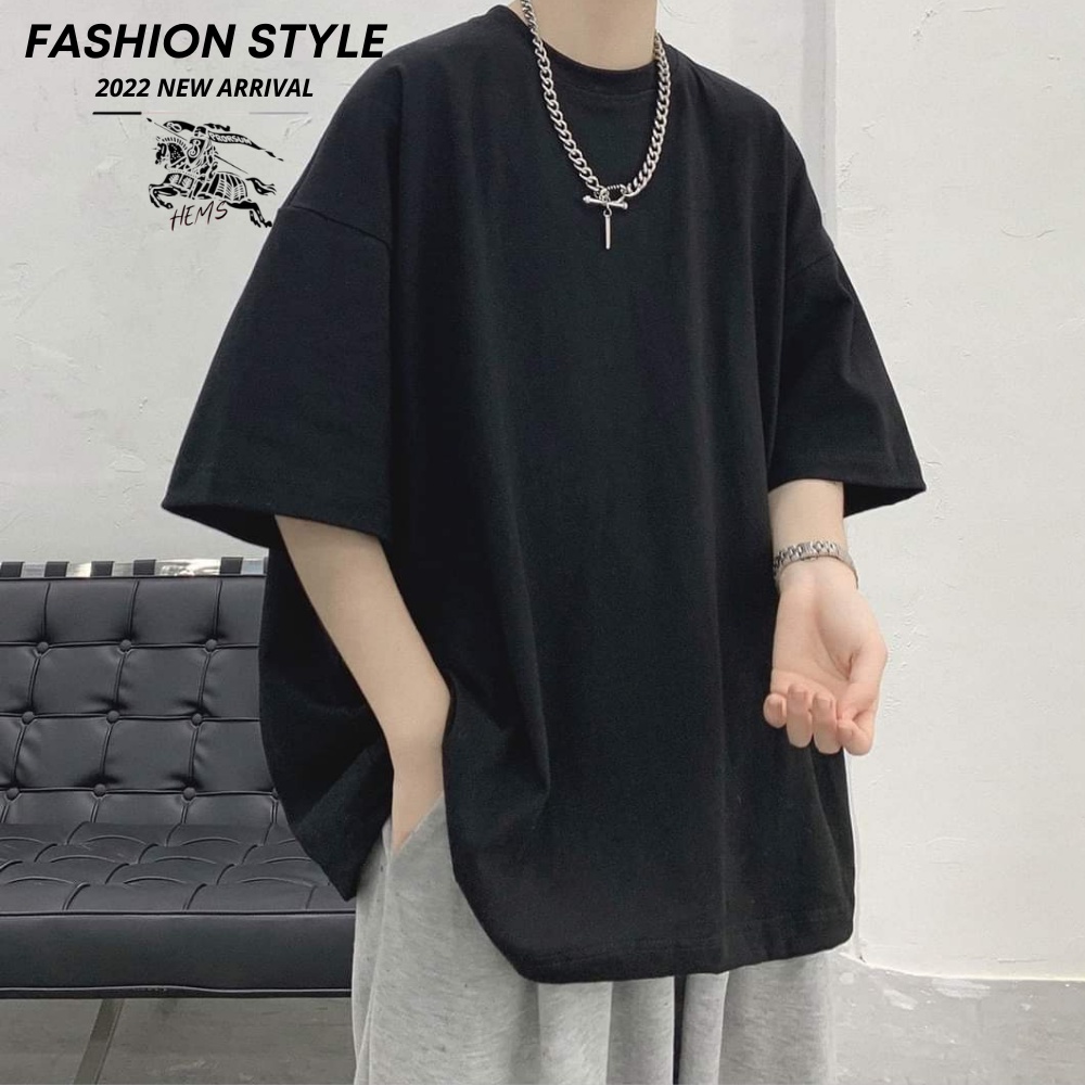 Áo thun tay lỡ nam nữ, áo phông oversize Unisex trơn cotton hịn hò