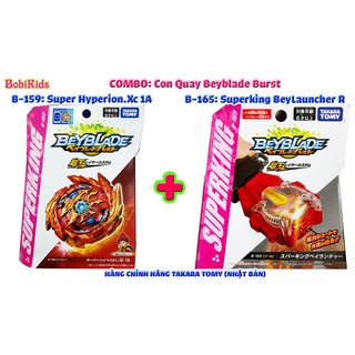 Combo: Con Quay Beyblade Burst Superking B-159 Super Hyperion +Tay quay R B-165 (Phải) TAKARA TOMY (Hàng có sẵn)