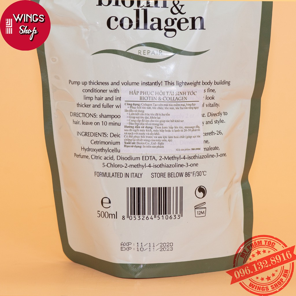 🛑FreeShip🛑Ủ Tóc Biotin&Collagen Yuiluim Phục Hồi, Tái Sinh Tóc, Siêu Mềm Mượt 500ml| Hàng Chính Hãng | BigBuy360 - bigbuy360.vn