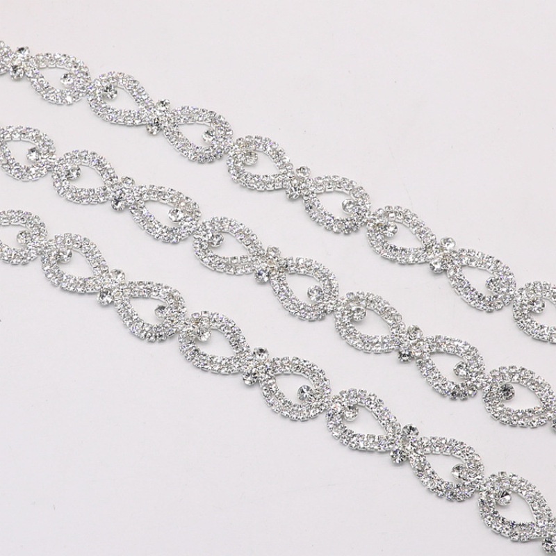 1980581 Chuỗi Dây Xích Đính Đá Giọt Nước Dùng Làm Trang Sức DIY