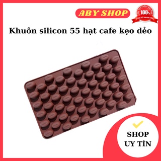 Khuôn silicon 55 hạt cafe kẹo dẻo ⚡ HÀNG CAO CẤP ⚡ khuôn rau câu silicon chuyên dụng làm kẹo, thạch