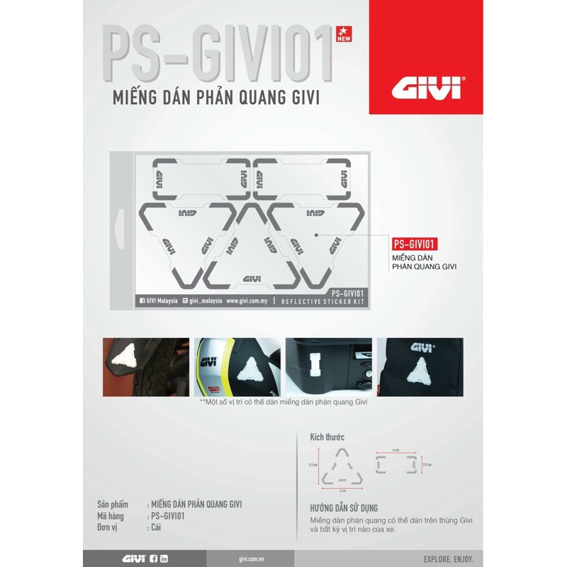 Miếng dán phản quang Givi PS-Givi01