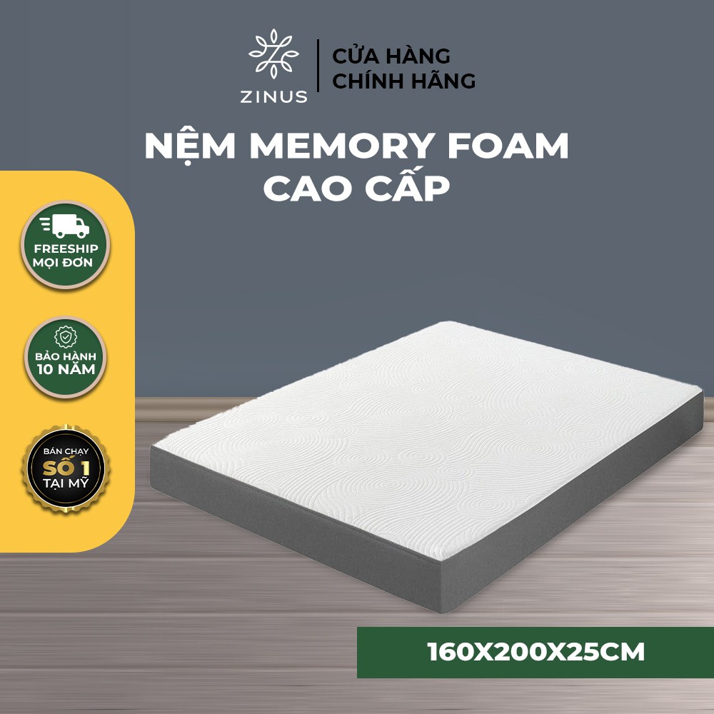 Nệm Foam Cuộn Hút Chân Không Cao Cấp Zinus 160X200X25Cm