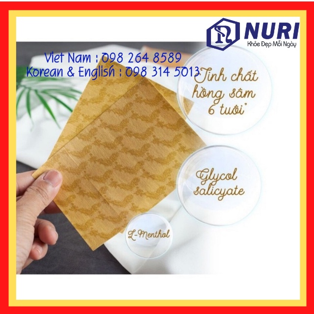 [Hàng Chuẩn, Date Xa]Cao Dán Hồng Sâm Hàn QuốcGiảm Đau Nhức Xương Khớp,Mỏi Cơ,Vết Bầm,Tím Cao Dán Hàn Quốc Gói 20 Miếng