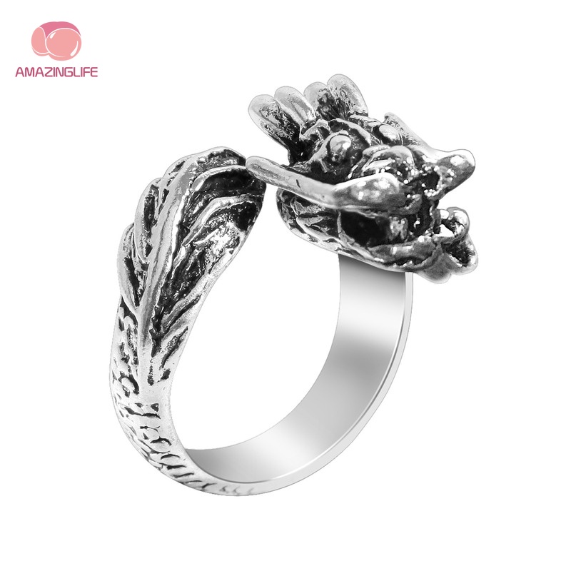 Nhẫn Hình Rắn / Ếch Bằng Hợp Kim Phong Cách Gothic Punk Cổ Điển Cá Tính Dành Cho Nam