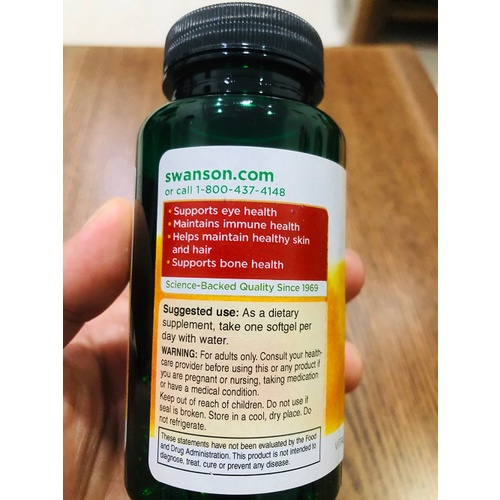 Viên uống Bổ mắt Swanson Vitamin A 1000 IU 250 Viên