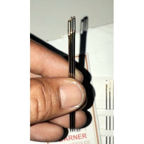 3 chiếc lẹm (kim to) dùng trong may vá đuôi vàng bằng thép không gỉ