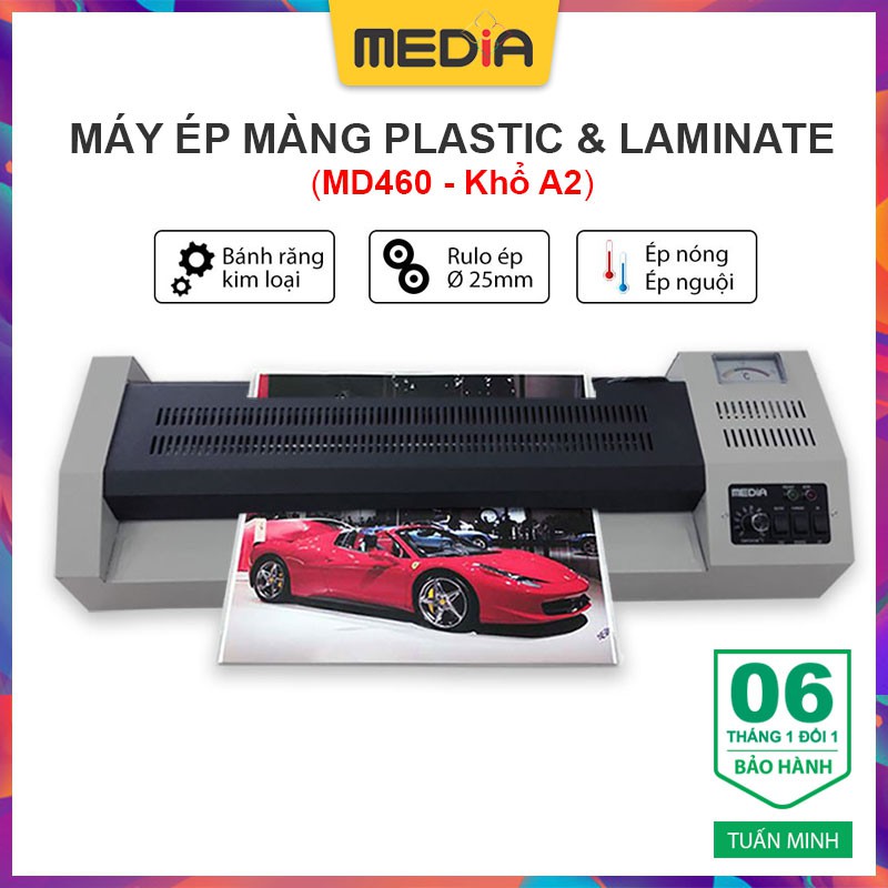 Máy Ép Màng Nhựa Plastic Media MD460 Khổ Ép Lớn A2+