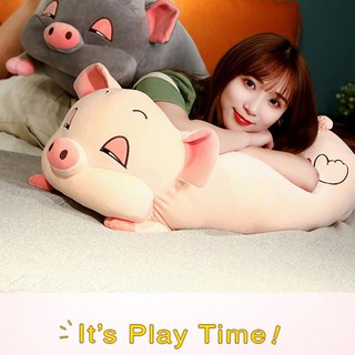 Gấu Bông Heo Mắt Híp Hồng/Xám XiTi Siêu Êm Làm Gối Ôm, Quà Tặng Người Yêu, Đồ Chơi Cho Bé Hoặc Vật Trang Trí Nhà Cửa